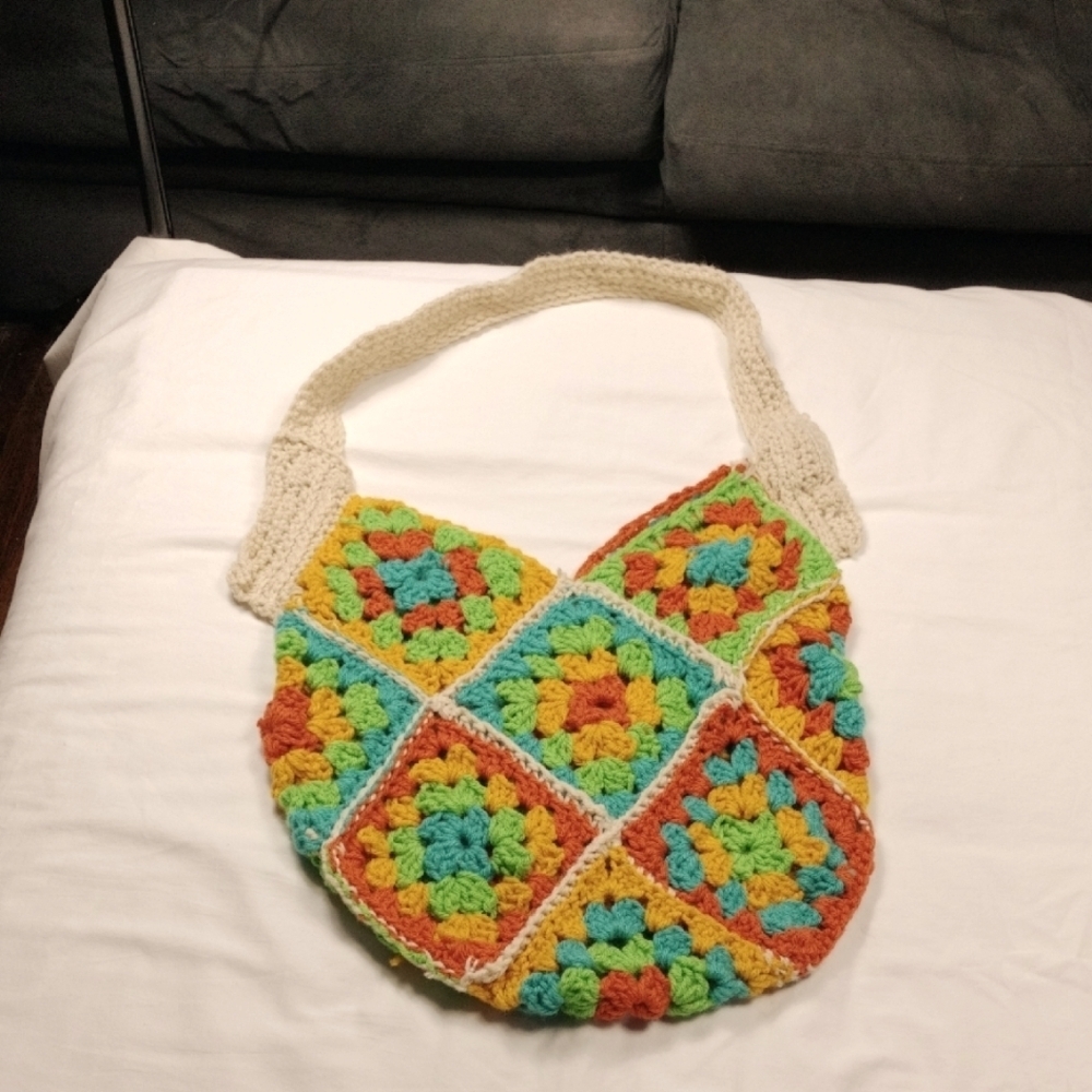 Colorful Crochet Patchwork Bag